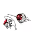 Sterling silver 925 Ruby Earrings Vintage Jewlery vec117s